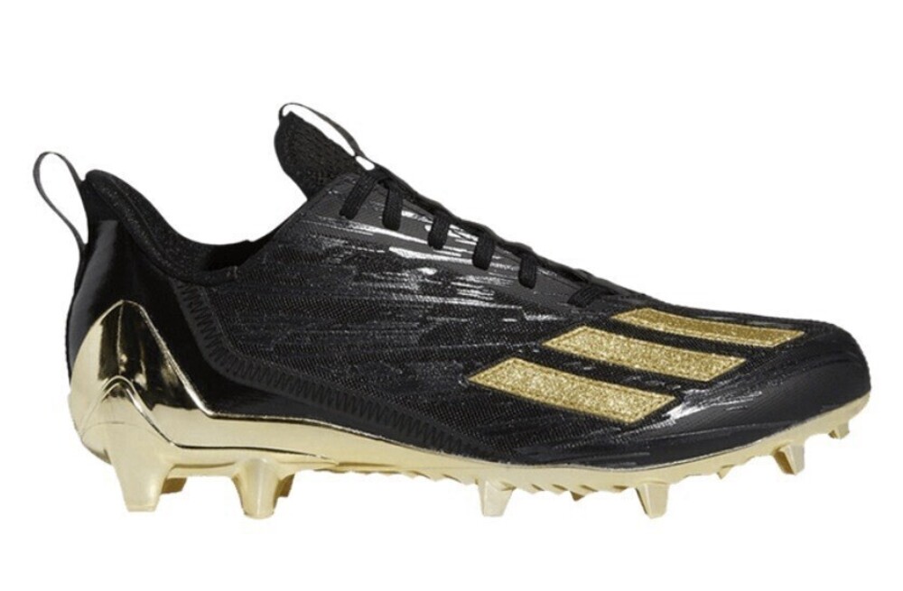 Size 9.5 Adidas Adizero Football Cleats GX4051 Black Gold Metallic